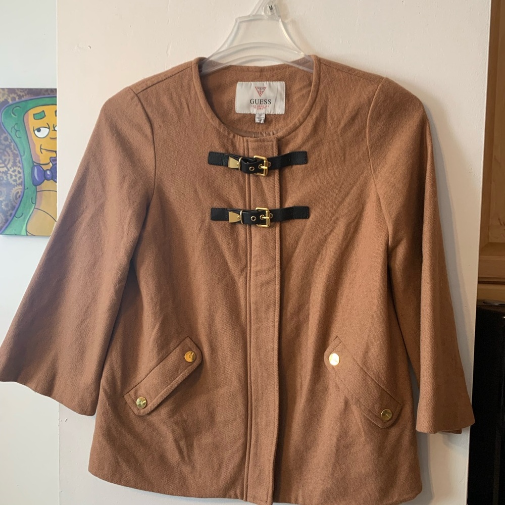 Guess Brown and Gold Cape with Relaxed Fit